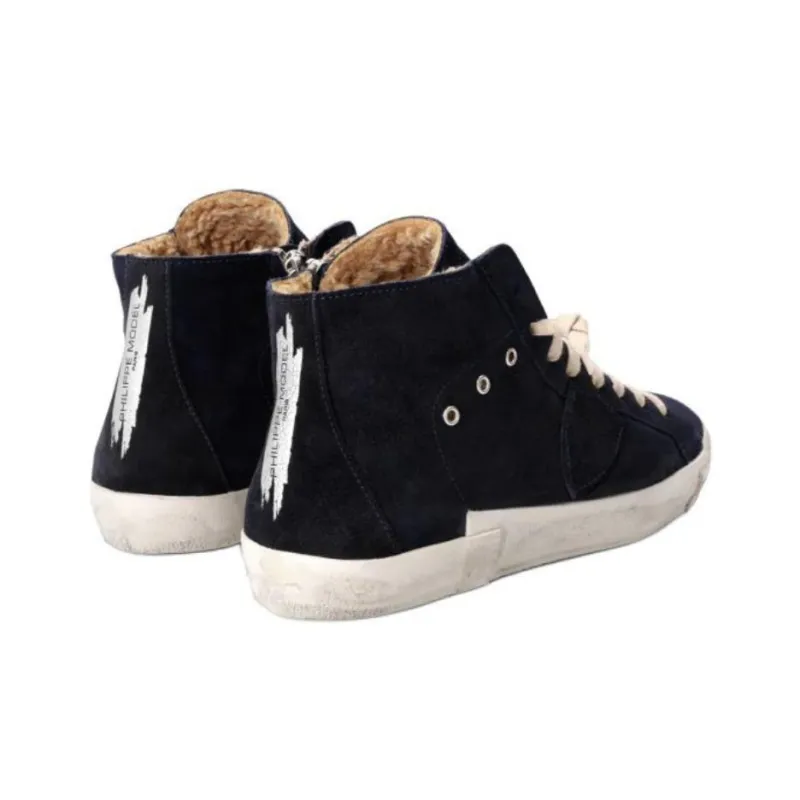 PHILIPPE MODEL Prsx Tennis High Top Skateboard Shoes Men's Dark Blue-3