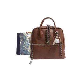 Iman's House PU Backpack Women's Brown/Coffee/Ancora Red/Black