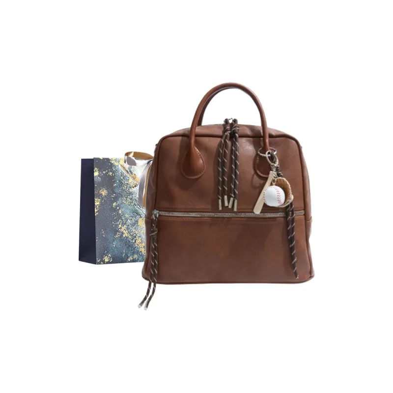 Iman's House PU Backpack Women's Brown/Coffee/Ancora Red/Black-0
