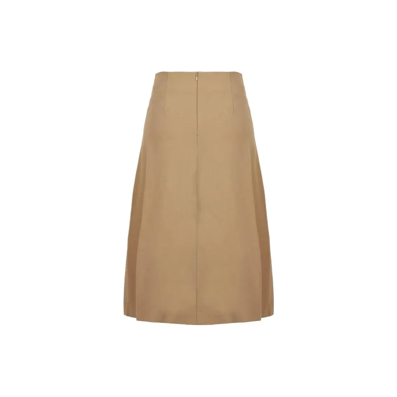 E.BECKY Casual Long Skirts Women's Camel-1