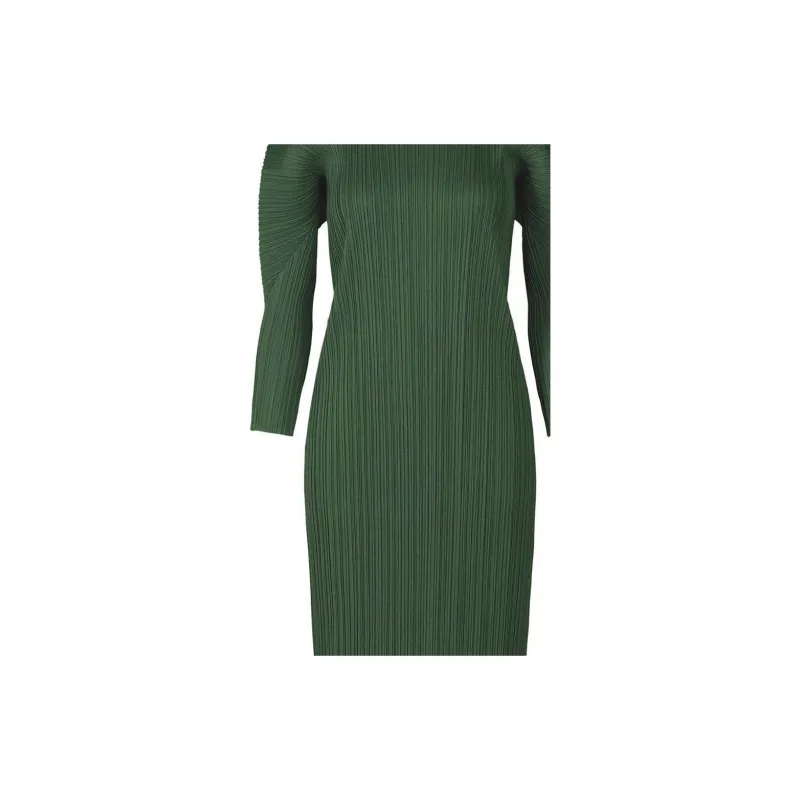 PLEATS PLEASE ISSEY MIYAKE FW24 Long-Sleeved Dresses Women's Green-3