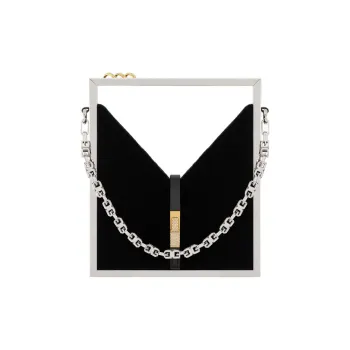 GIVENCHY Cut Out Series Velvet One Shoulder Handbags Women's Black