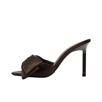 ZARA PU Polyurethane Abrasion Resistant Slide Slippers Women's Brown