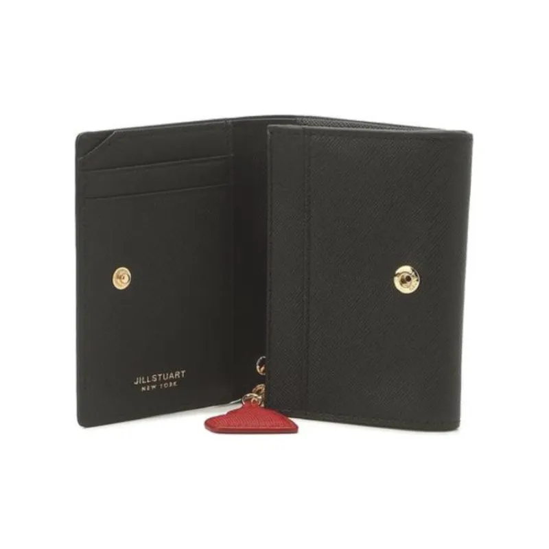 JILL STUART Cow Leather Wallet Women's Black-2