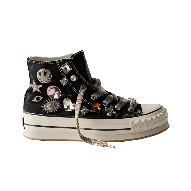 FREE PEOPLE Found Things High-Top Canvas Shoes Women's Black-1