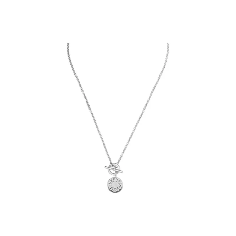 HERMES 2010s Logo pendant Necklace-0