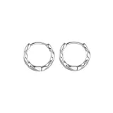 Mobius Loop Hoop Earrings in Silver