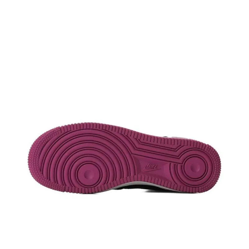 Nike Air Force 1 Anti Slip Wear Resistant High Top Skateboard Shoes Women's Black Purple-2