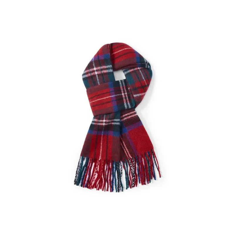 SEPTWOLVES Knit Scarf Students Scarf WO Unisex British Coffee White/British Red Plaid/Gray Red-0