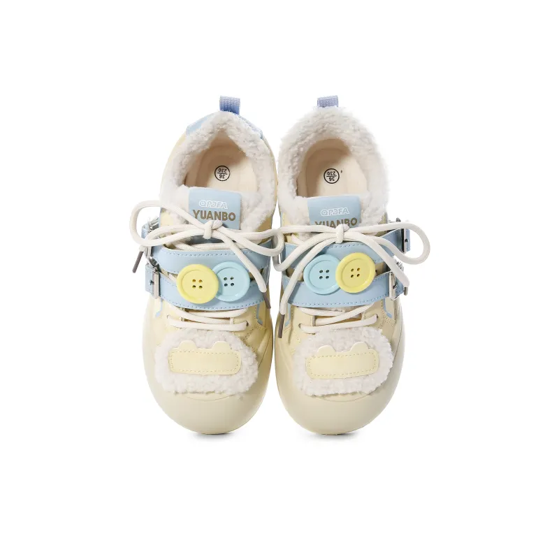 Lovely You Thermal Lightweight Slip Resistant Low Top Skateboard Shoes Women's Yellow Blue-33