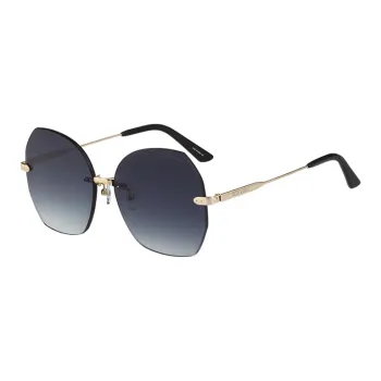 VEDI VERO Acetate Alloy Irregular Shape Sunglasses Unisex Gold