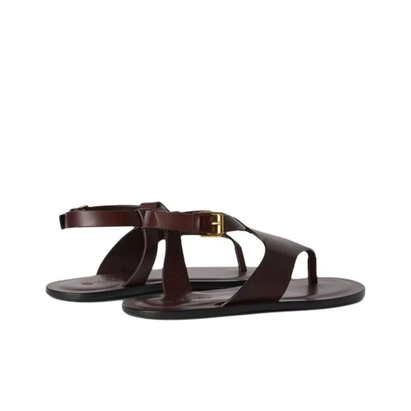 Loro Piana Trani One Strap Sandals Women's Dark Purple-3