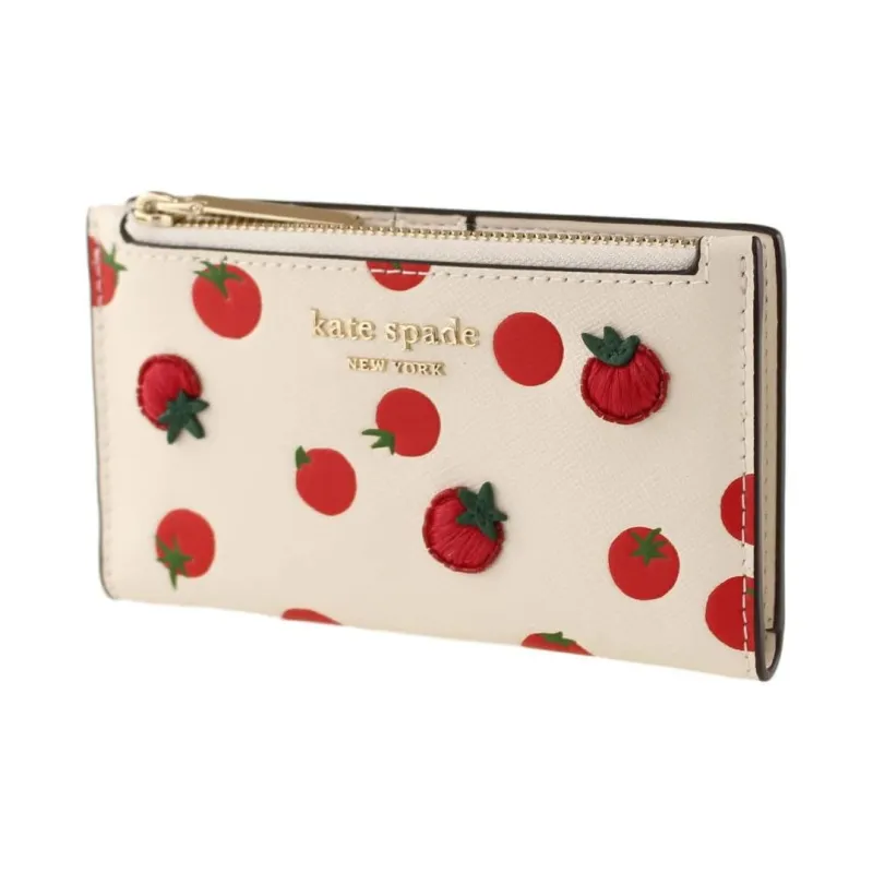 Kate Spade Cow Leather Card Holder Wallet Small Size Women's White-2