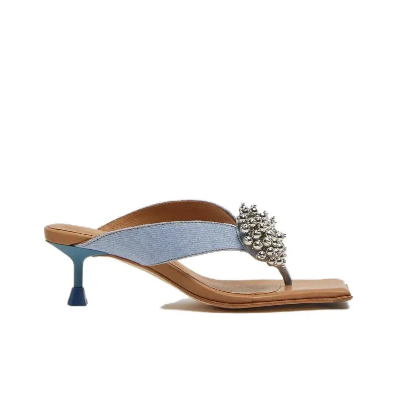 MIISTA Slip-Resistant Flip Flops Women's Blue-1