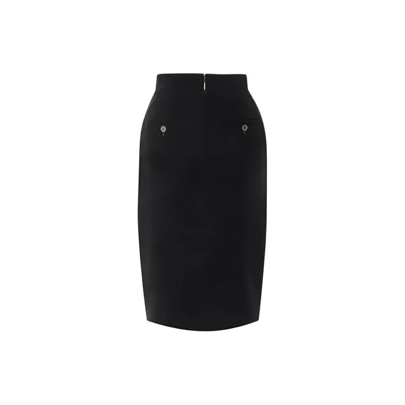 SAINT LAURENT Velvet Mini Pencil Skirt-1