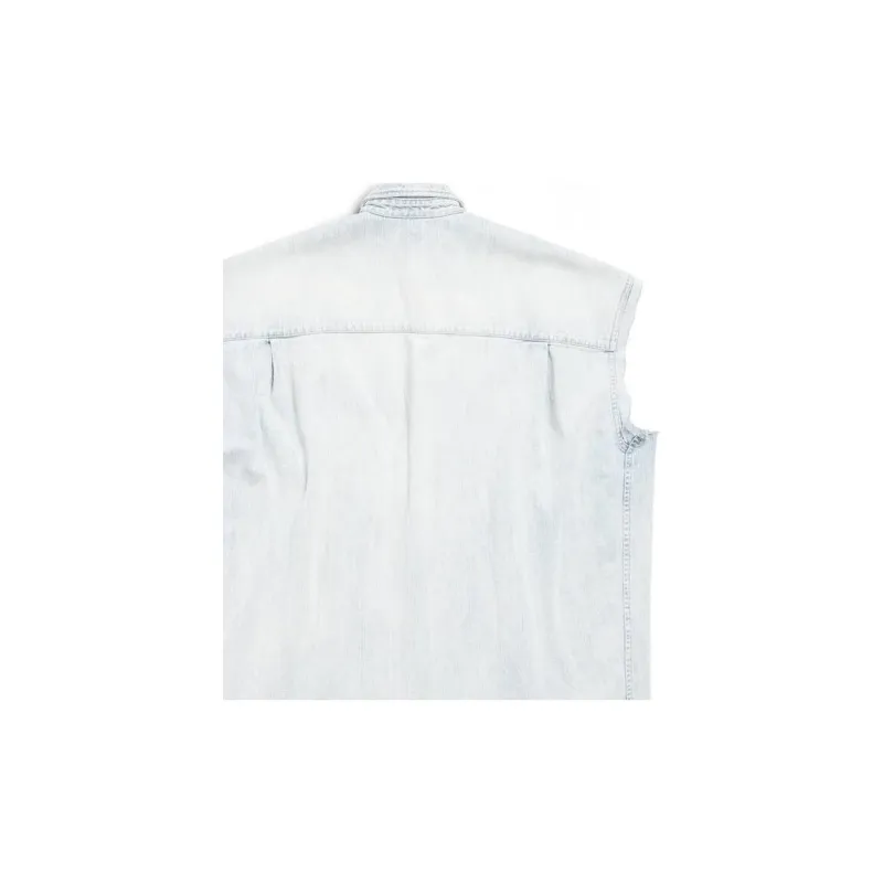 Balenciaga Collared Denim Vest-3