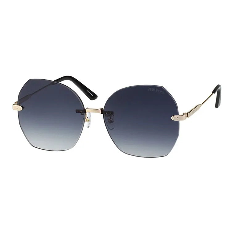 VEDI VERO Acetate Alloy Irregular Shape Sunglasses Unisex Gold-2