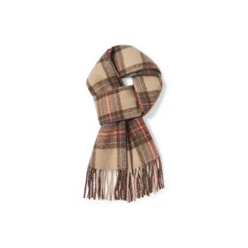 SEPTWOLVES Knit Scarf Students Scarf WO Unisex British Coffee White/British Red Plaid/Gray Red