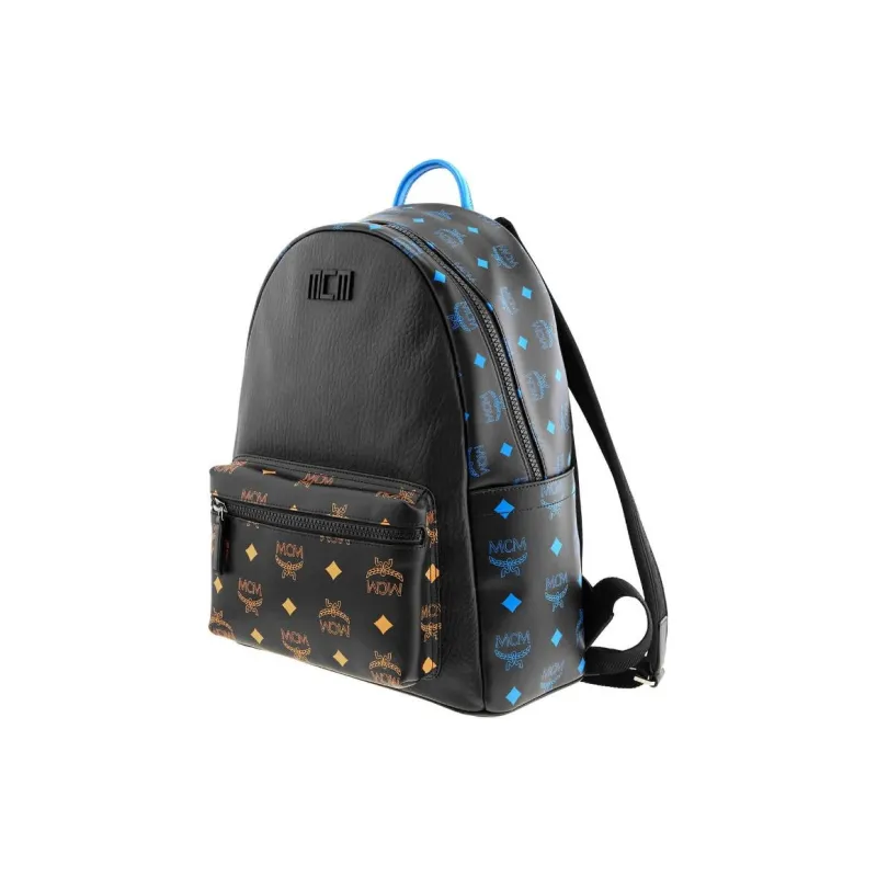 MCM Leather Backpack Medium Size Men's Black-2