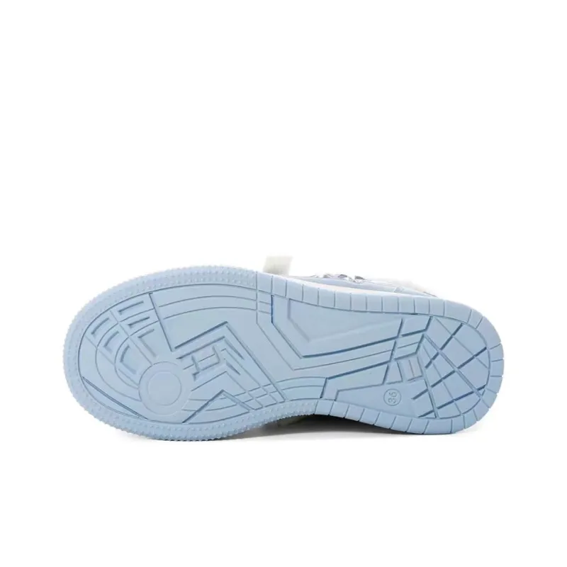 Anime Story Anti Slip Wear Resistant Lightweight Breathable Low Top Skateboard Shoes Women's Cream Blue Box Included-33