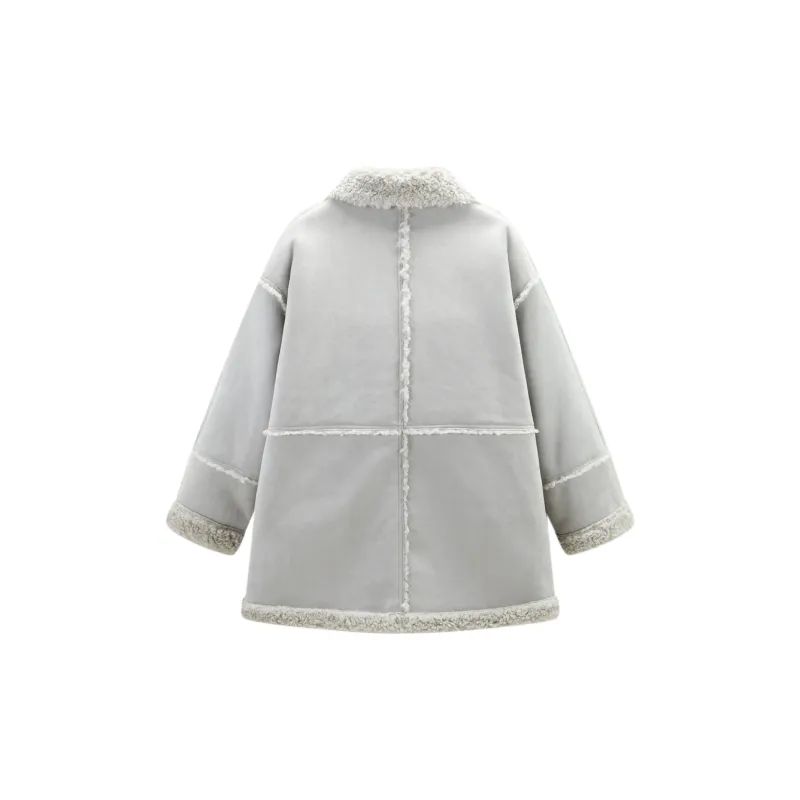 LEDIN x LOTSYOU Velvet feel Coat Women's Glacier Gray-1