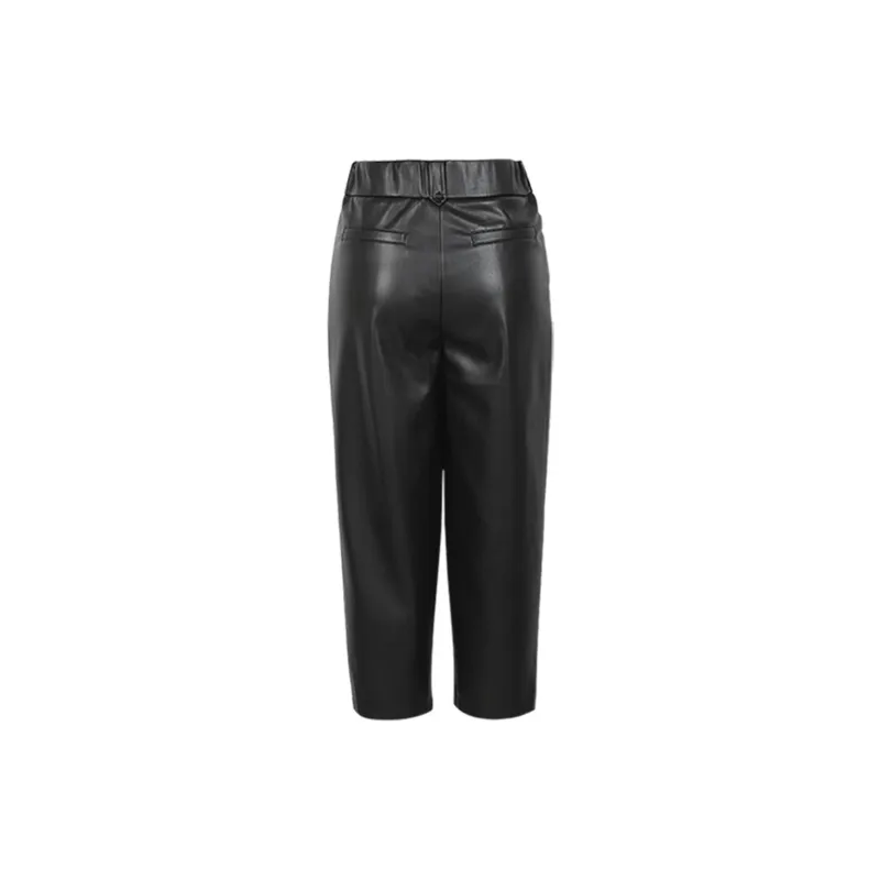 E.BECKY Leather Pants Women's Black-1