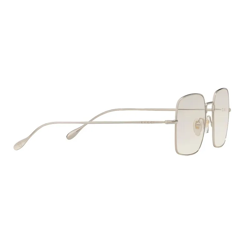 GUCCI Metal Irregular Shape Sunglasses Men's Silver-1