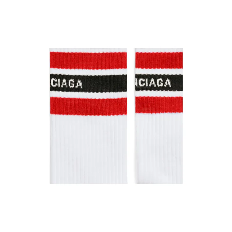 Balenciaga SS23 Knee-High Socks Regular Fit Men's White-4