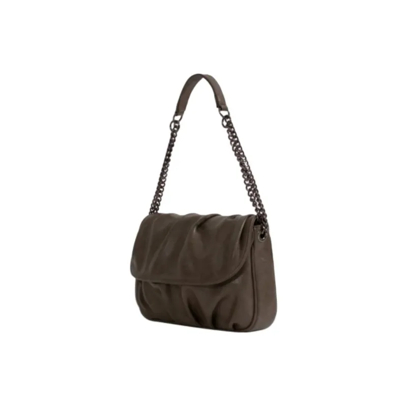 ALICE MARTHA Pure Vegan Leather Shoulder Bag Unisex Taupe-3