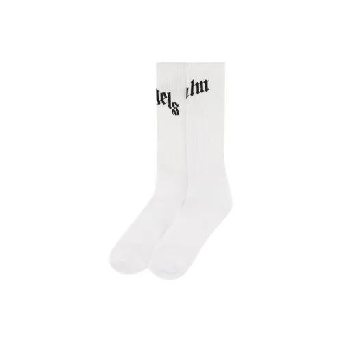 PALM ANGELS Curved Logo Intarsia Knit Socks