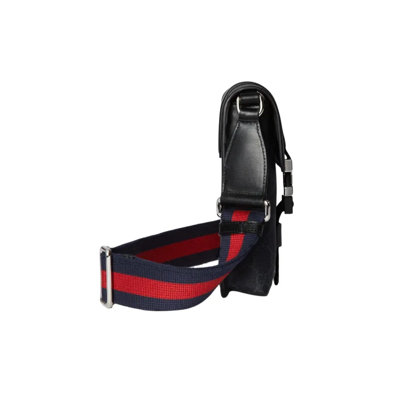 GUCCI Canvas With Leather Binding Crossbody Bag Shoulder Bag Extra Mini Men's Black-2