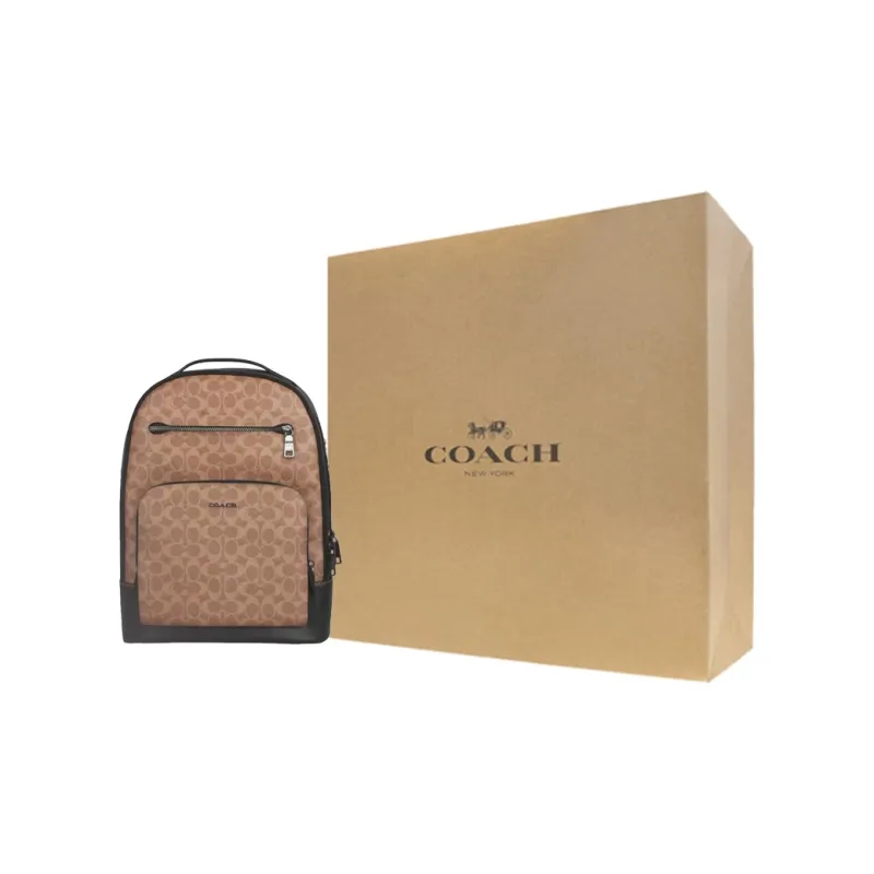 COACH PVC Backpack Tubas Men's Khaki & Black-6