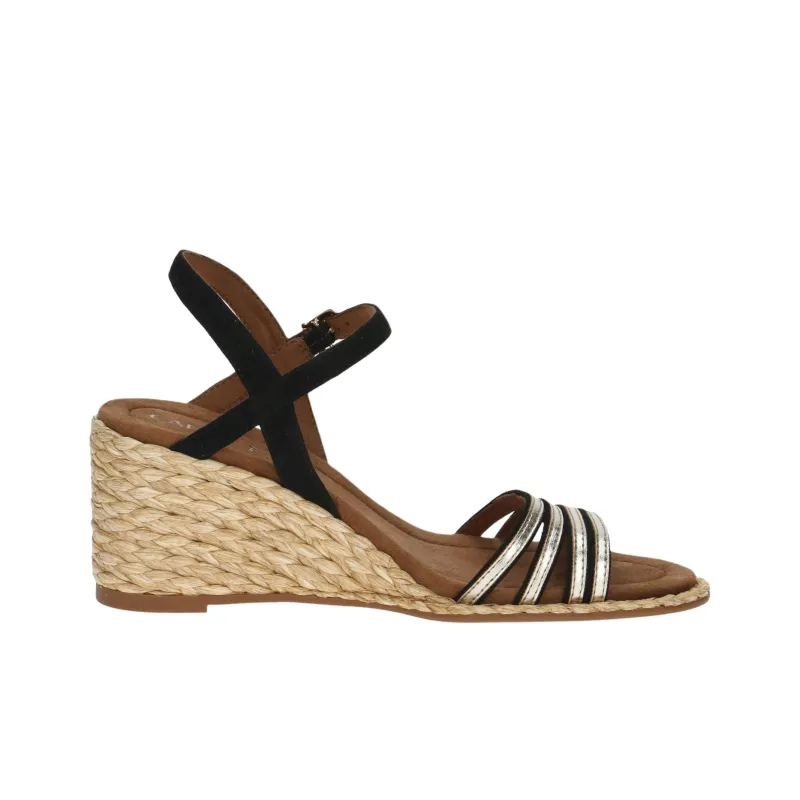 CAPRICE Breanna Strap Sandals 7.5cm Women's Black Silver-1