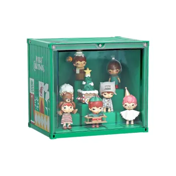 JINGGUAN Christmas Luminous Container Trendy Toy Figure Display Case Finished Product Model Accessories