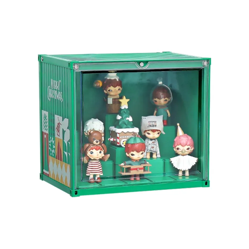 JINGGUAN Christmas Luminous Container Trendy Toy Figure Display Case Finished Product Model Accessories-0