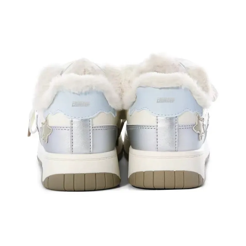 Anime Story Anti Slip Wear Resistant Lightweight Breathable Low Top Skateboard Shoes Women's Cream Blue Box Included-61