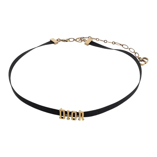 DIOR Metal Grosgrain Ribbon Necklaces Women's