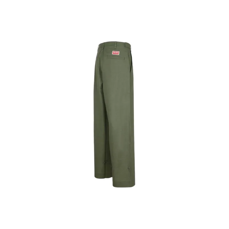 KENZO Logo Patch Mid-Rise Wide-Leg Trousers-2