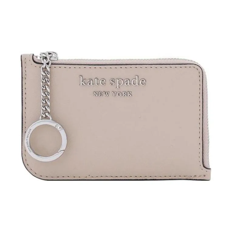Kate Spade Cameron Leather Coin Purses Card Holders Medium Size Women's Beige-0