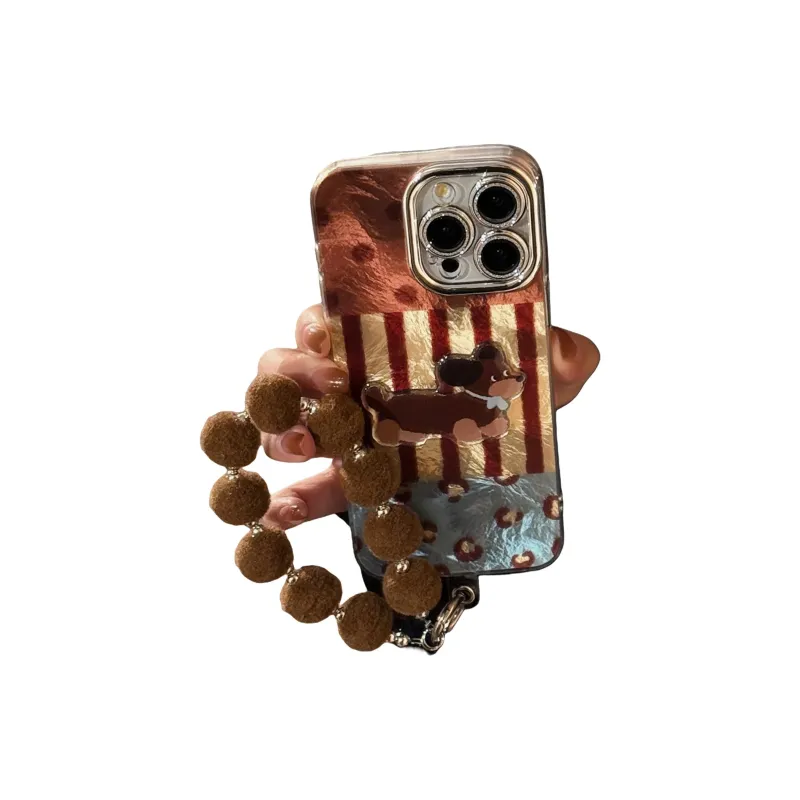 Cuttlefish Grid TPU Material Stripes Vintage Sausage Dog Niche Phone Case Compatible With Apple 16/15/14/13/12/11-1