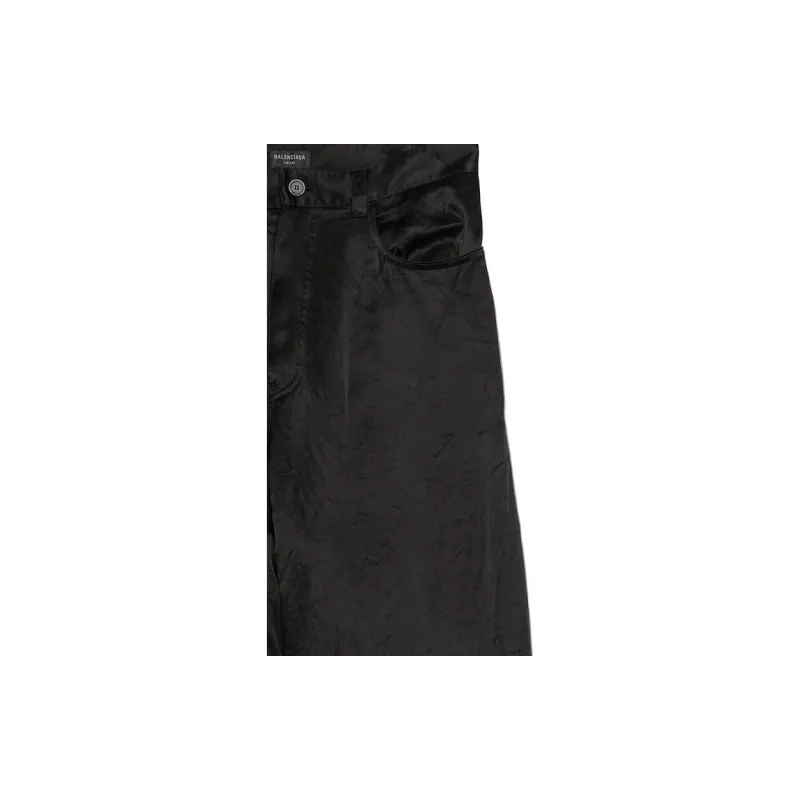 Balenciaga Crinkled finish Wide leg Trousers-2