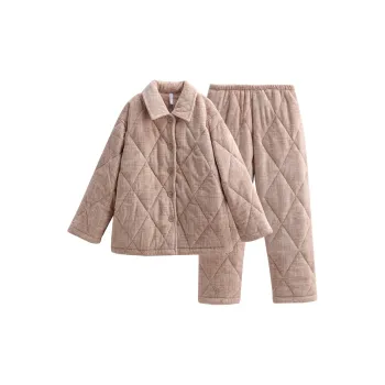 Same Language Pajama Set Women's Leaf Taro Pink