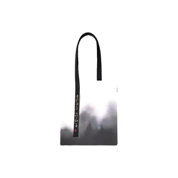 SUZHOU MUSEUM 100% Cotton Canvas Shoulder Bag Medium Size Unisex White & Gray