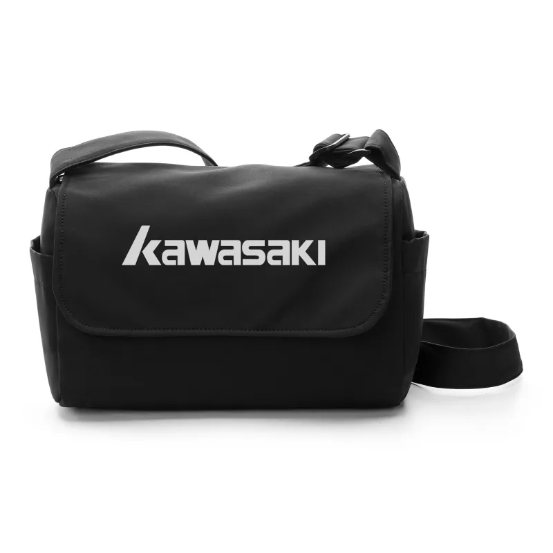 Kawasaki Fabric Crossbody Bag, Shoulder Bag, Messenger Bag Regular Unisex Black/Ecru/Haze Blue-5