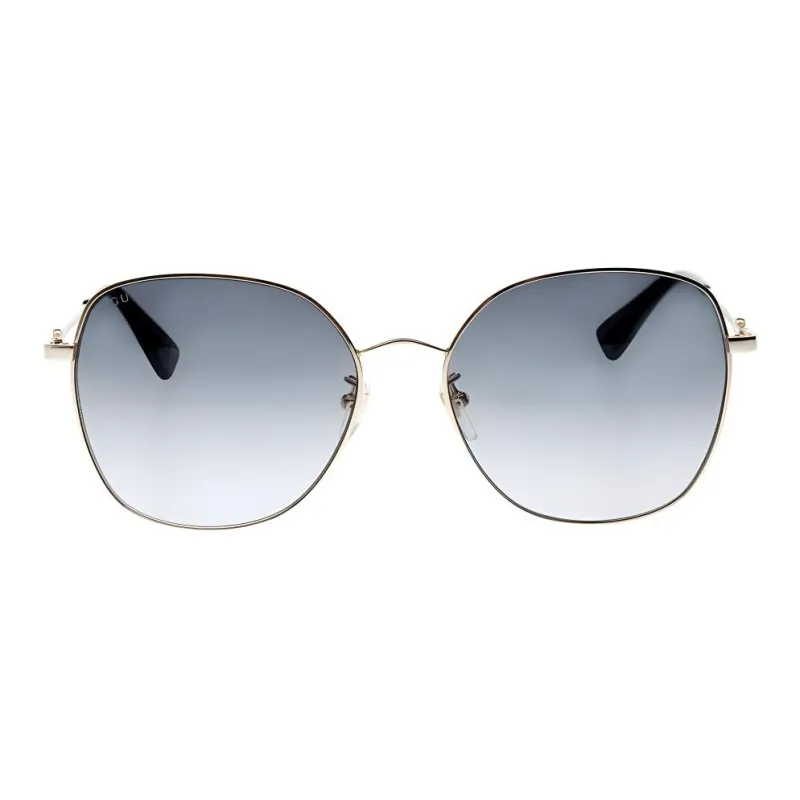 GUCCI Alloy Irregular Shape Sunglasses Unisex Gold-1