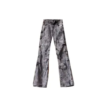 PANDA ADEVIL Classic Fashion Jeans Unisex Black Gray Shades