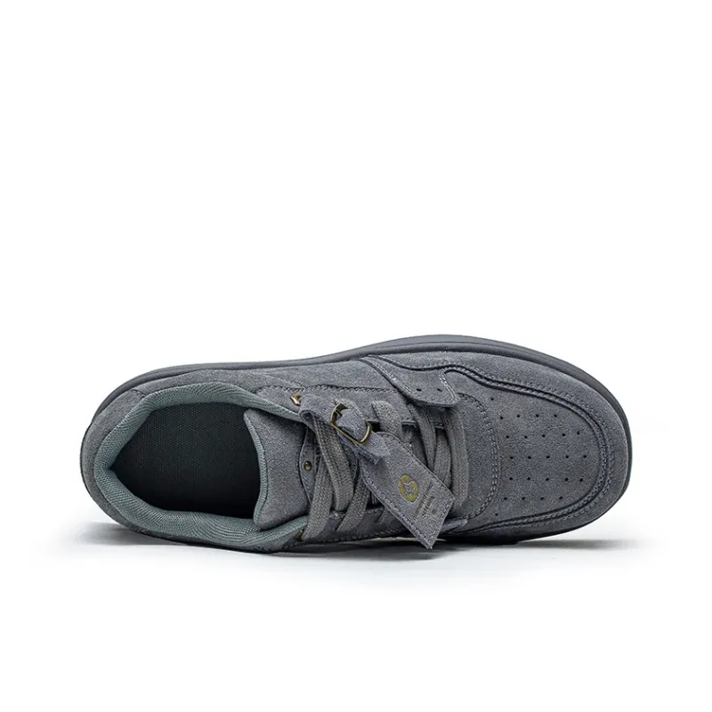 Journey Of Inspiration Slip Resistant Height Increasing Low Top Skateboard Shoes Unisex Gray-5