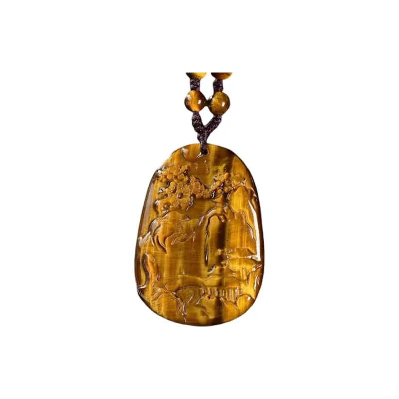 Xiao Tian Tiger's Eye Stone Necklaces Unisex-0