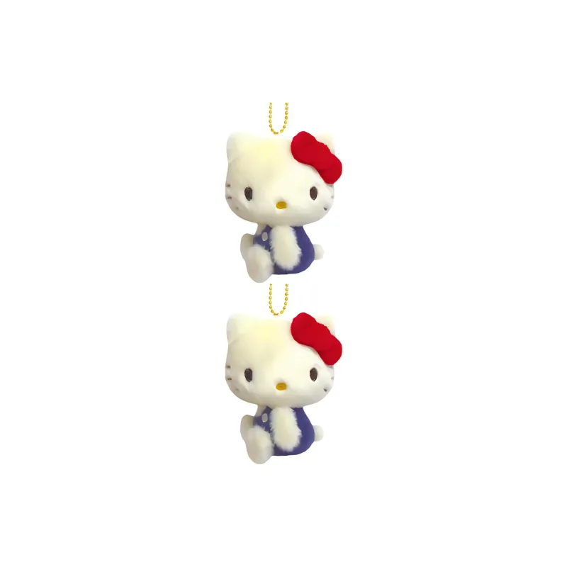 Sanrio Hello Kitty Vintage Red Bowknot Charm Dolls Plush Pendant 10cm Height-3