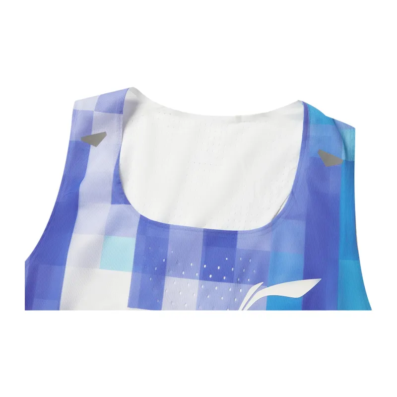 LiNing Running Collection Tank Top Men's Standard White/Fluorescent Star Purple/Island Blue All Over Print-2